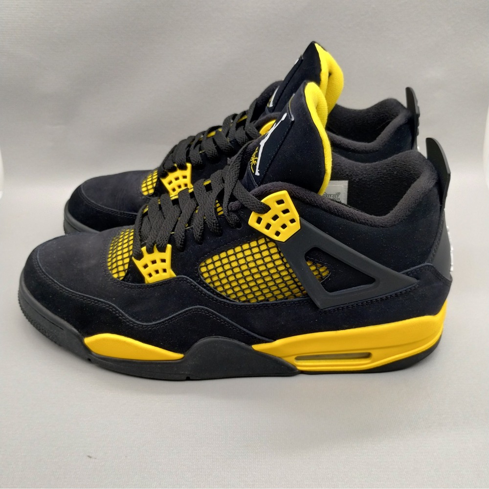 Air Jordan 4 Retro Thunder 2023 Black Yellow‎ Mens Size 12 Nike Athletic Shoes